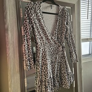 Leopard Print Wrap Dress